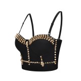 Party Sexy Rivets Straps Crop Top