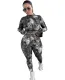 Autumn Tie Dye Matching Fitted Crop Top and Pants Set