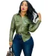 Autumn PU Leather Party Sexy Blouse