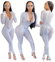 Autumn Party Sexy See Through Mesh Jumpsuit
