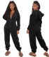 Winter Black Polar Fleece Onesie Jumpsuit Pajama