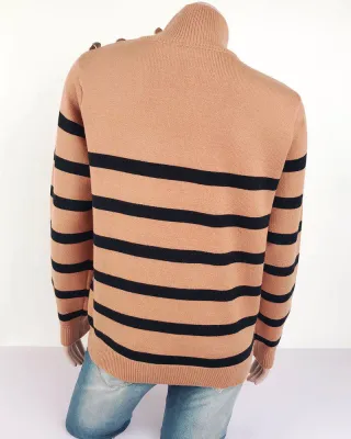 Autumn Stripes O-Neck Regular Sweaters