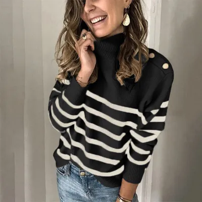 Autumn Stripes O-Neck Regular Sweaters