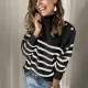 Autumn Stripes O-Neck Regular Sweaters