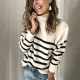 Autumn Stripes O-Neck Regular Sweaters