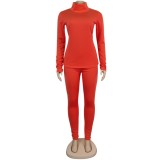 Autumn Solid Color Matching Shirt and Pants Lounge Wear
