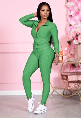 Autumn Solid Color Fitness Zipper Tracksuit