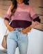 Autumn Contrast Turtleneck Regular Pullover Sweater Top