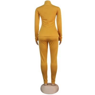 Autumn Solid Color Matching Shirt and Pants Lounge Wear