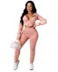 Autumn Solid Color Crop Top and Pants Hoodie Tracksuit