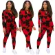 Autumn Casual Poker Print Shirt and Pants Set