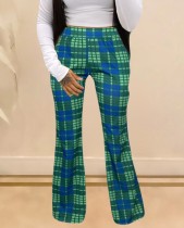Autumn African Plaid Print Wide Trousers