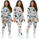 Autumn Casual Poker Print Shirt and Pants Set