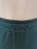 Winter Solid Color High Waist Pocket Track Pants