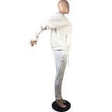 Autumn Solid Color Loose Hoody Sweatsuit