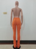 Winter Solid Color High Waist Pocket Track Pants