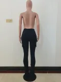 Winter Solid Color High Waist Pocket Track Pants