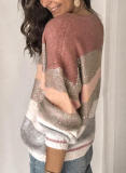 Autumn O-Neck Contrast Pullover Sweater