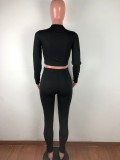 Autumn Party Sexy Bodycon Strings Crop Top and Pants Set