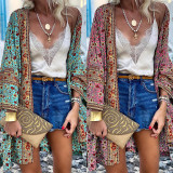 Summer Bohemian Floral Print Beach Robe