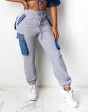 Winter High Waist Drawstrings Track Pants with Contrast Pockets
