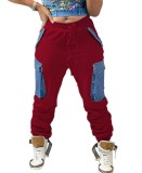 Winter High Waist Drawstrings Track Pants with Contrast Pockets