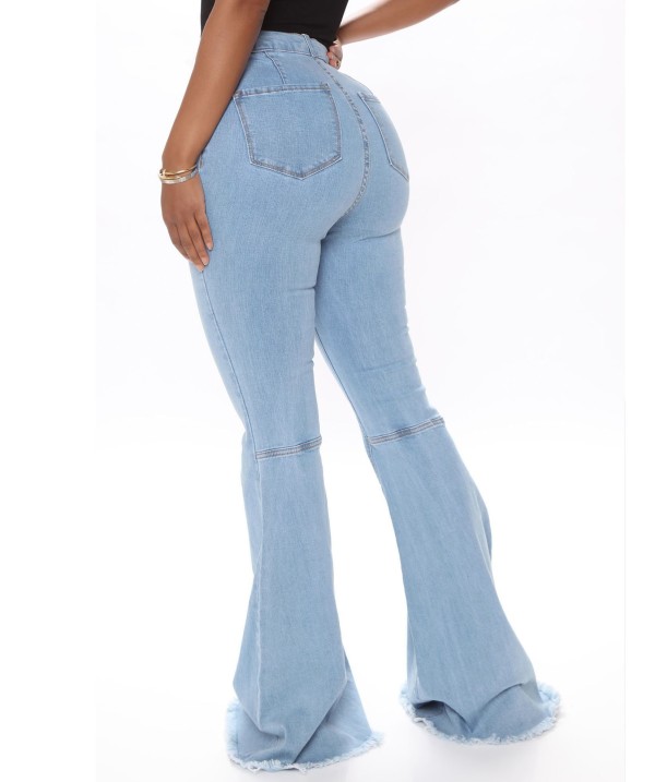 Autumn Stylish Bell Bottom High Waist Jeans