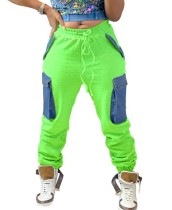 Winter High Waist Drawstrings Track Pants with Contrast Pockets