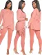 Autumn Casual Matching Plain Shirt and Pants Set