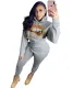 Autumn Lips Print Hoody Sweat Suit