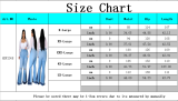 Plus Size Winter High Waist Contrast Ripped Flare Jeans