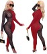 Autumn Party Sexy Patchwork Beaded Bodycon Jumpsuit