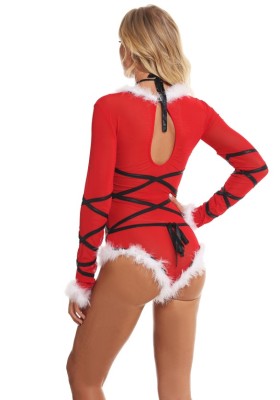 Christmas Night Sexy Feather Bodysuit