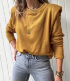 Autumn Solid Plain O-Neck Sweat Shirt