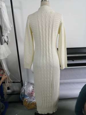Winter Round Neck Long Sheather Sweater Dress