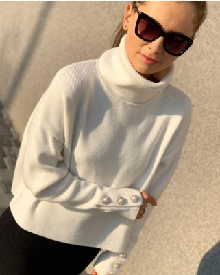 Winter Solid Plain Turtleneck Pullover Loose Sweater