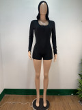 Autumn Sexy Tight Ribbed Hoody Rompers