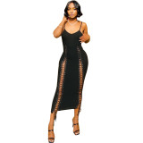 Party Sexy Lace Up Strap Midi Dress