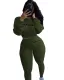 Letter Print Long Sleeve Crop Top and High Waist Pants Set