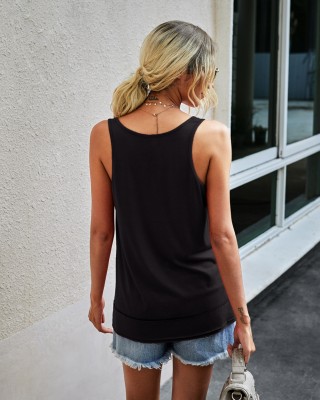 Summer Casual Button Sleeveless Top