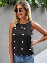 Summer Polka Print Sleeveless Top