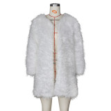 Winter White Long Fur Coat