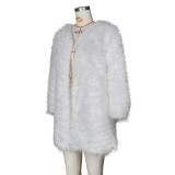 Winter White Long Fur Coat