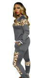 Autumn Casual Leopard Print Shirt and Pants Set