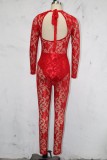 Autumn Party Sexy Lace See Through Bodycon Jumpsuit