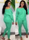 Autumn Casual Knitting Loose Shirt and Tight Pants Set