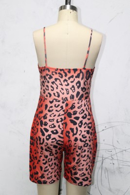 Summer Party Sexy Leopard Strap Bodycon Rompers