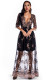 Autumn Occassional Floral Sequin V-Neck Long Dress