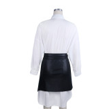 Winter Black Leather Elegant Wrapped Mini Skirt