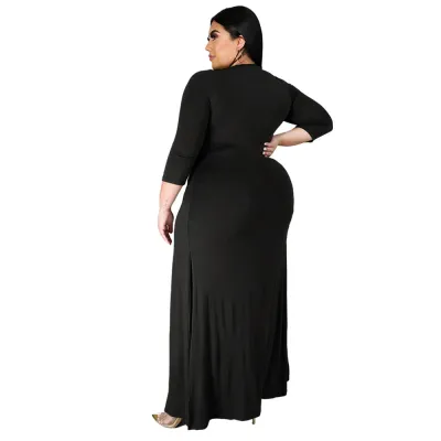 Plus Size Autumn High Low Keyhole Wrapped Long Shirt